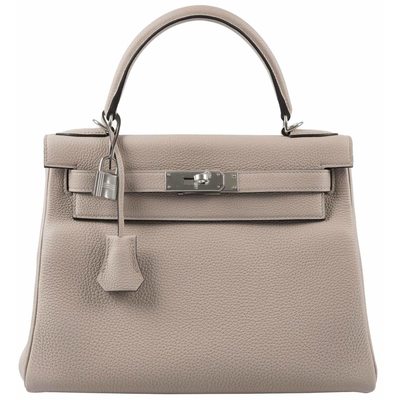 Hermès Kelly Retourne 28 Gris Asphalt Togo PHW