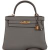 Hermès Kelly Retourne 28 Gris Meyer Togo GHW