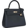Hermès Kelly Retourne 28 Gris Misty Togo Permabrass HW