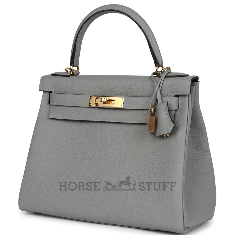 Hermès Kelly Retourne 28 Gris Mouette Togo GHW