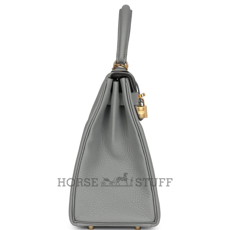 Hermès Kelly Retourne 28 Gris Mouette Togo GHW