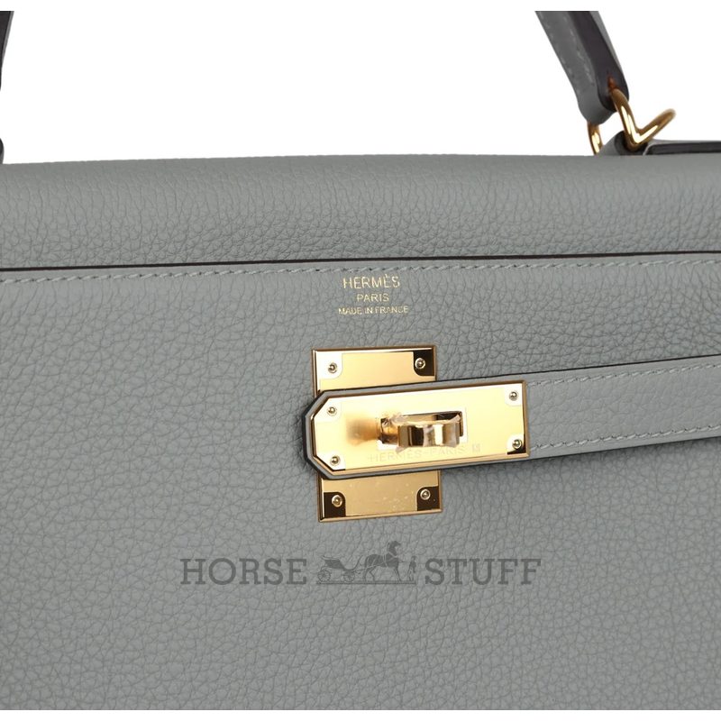 Hermès Kelly Retourne 28 Gris Mouette Togo GHW