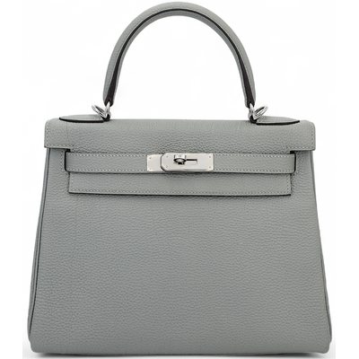 Hermès Kelly Retourne 28 Gris Mouette Togo PHW 