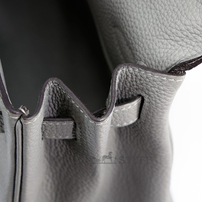 Hermès Kelly Retourne 28 Gris Mouette Togo PHW