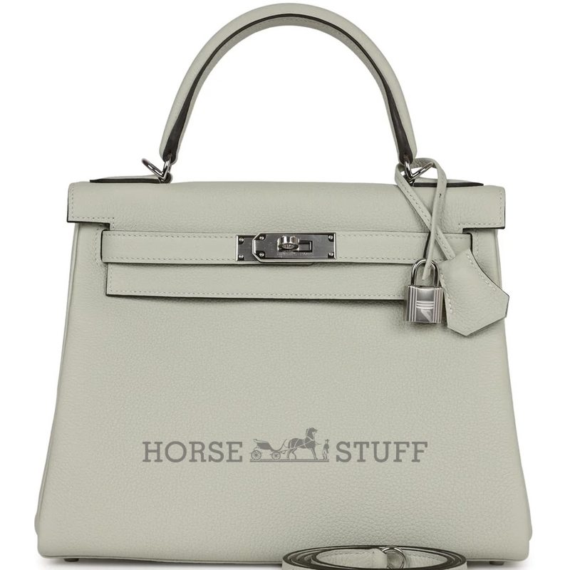 Hermès Kelly Retourne 28 Gris Neve Togo PHW