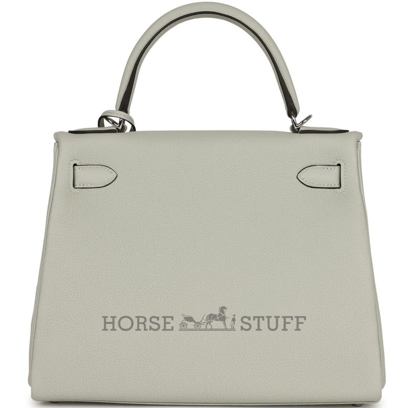 Hermès Kelly Retourne 28 Gris Neve Togo PHW