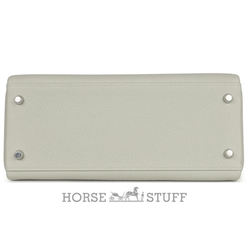 Hermès Kelly Retourne 28 Gris Neve Togo PHW