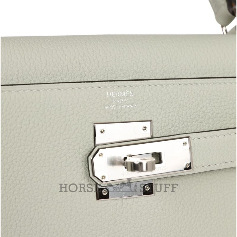 Hermès Kelly Retourne 28 Gris Neve Togo PHW