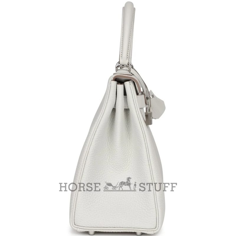 Hermès Kelly Retourne 28 Gris Pale Togo PHW