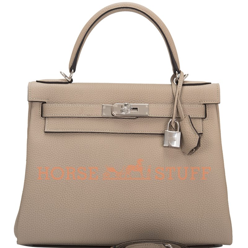 Hermès Kelly Retourne 28 Gris Tourterelle Togo PHW