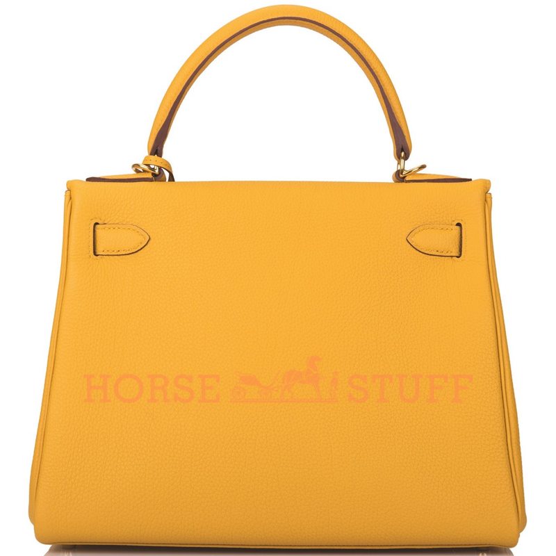 Hermès Kelly Retourne 28 Jaune Ambre Togo GHW