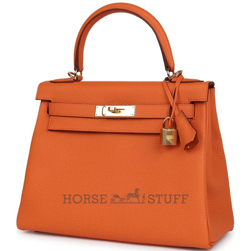 Hermès Kelly Retourne 28 Orange Togo GHW