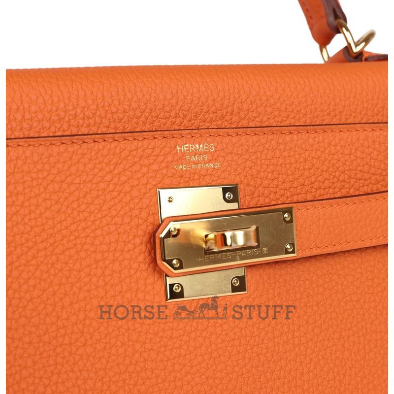 Hermès Kelly Retourne 28 Orange Togo GHW