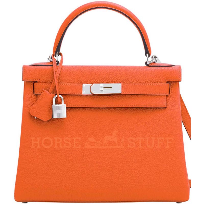 Hermès Kelly Retourne 28 Orange Togo PHW