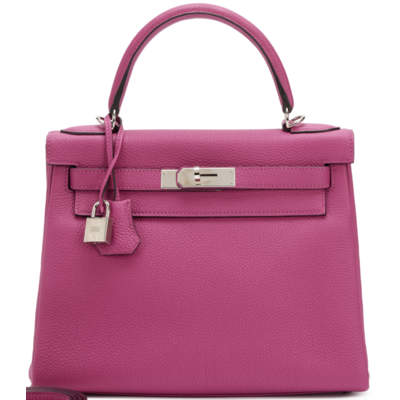 Hermès Kelly Retourne 28 Rose Pourpre Togo PHW