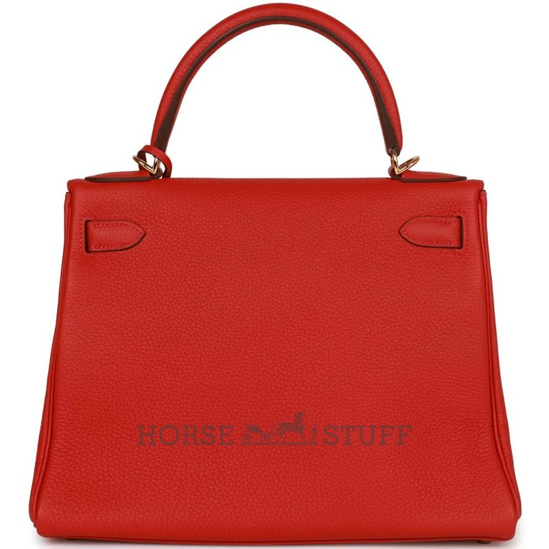 Hermès Kelly Retourne 28 Rouge Casaque Togo GHW