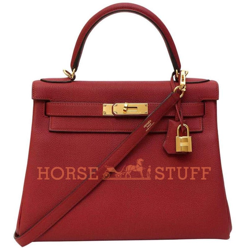 Hermès Kelly Retourne 28 Rouge Grenat Togo GHW