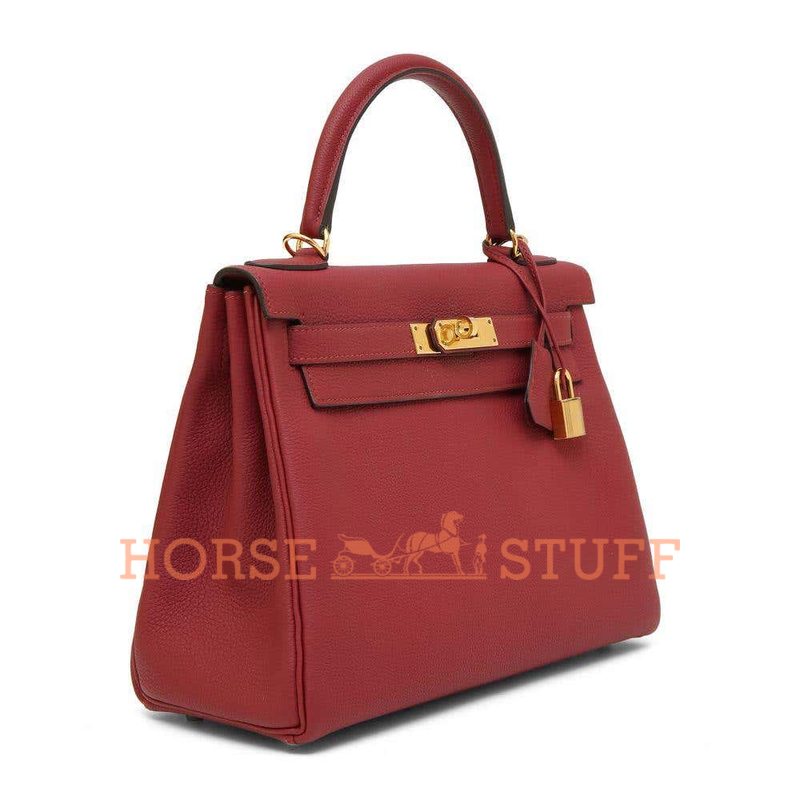 Hermès Kelly Retourne 28 Rouge Grenat Togo GHW