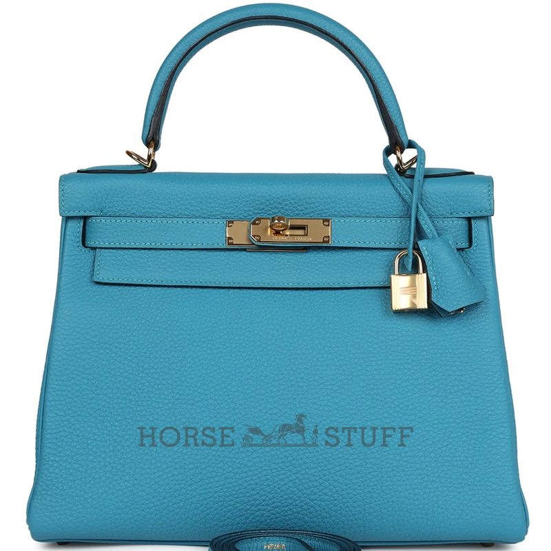 Hermès Kelly Retourne 28 Turquoise Togo GHW