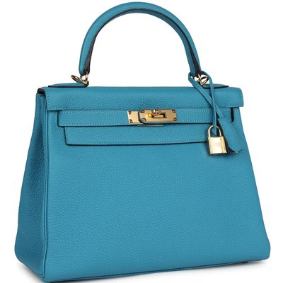 Hermès Kelly Retourne 28 Turquoise Togo GHW 