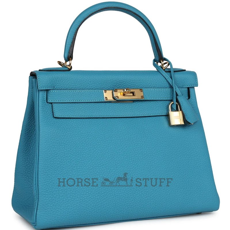 Hermès Kelly Retourne 28 Turquoise Togo GHW