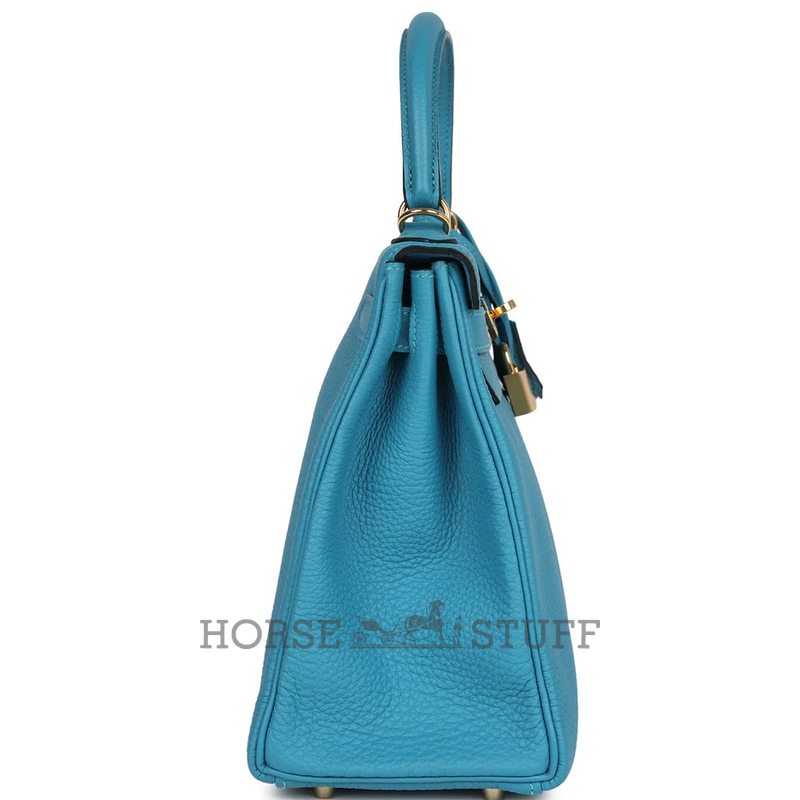 Hermès Kelly Retourne 28 Turquoise Togo GHW