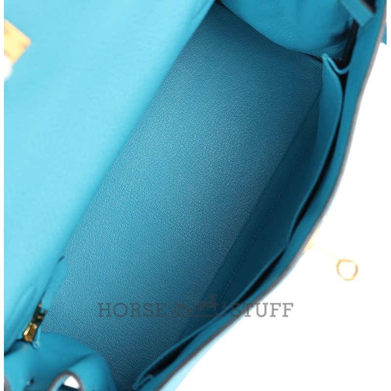 Hermès Kelly Retourne 28 Turquoise Togo GHW