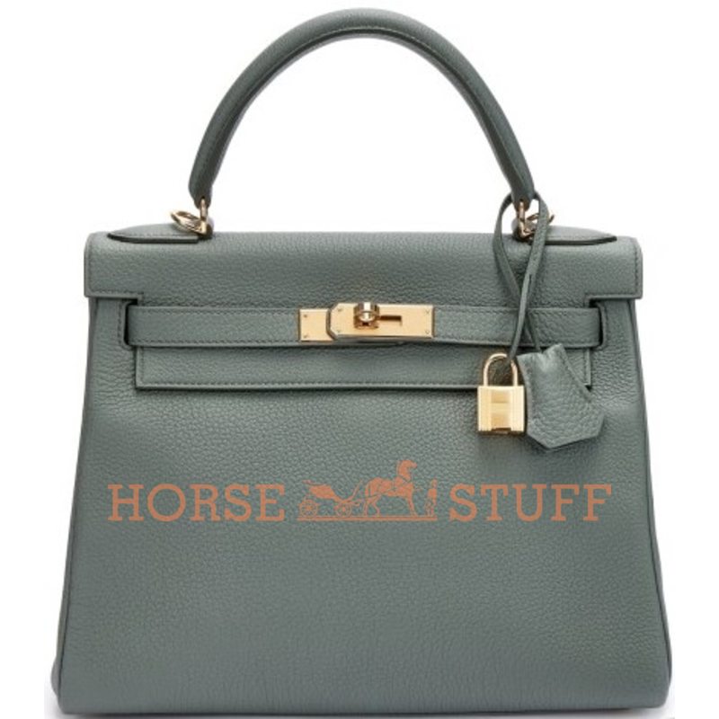 Hermès Kelly Retourne 28 Vert Amande Togo GHW