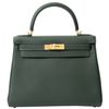 Hermès Kelly Retourne 28 Vert Fonce Togo GHW