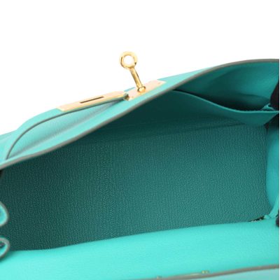 Hermès Kelly Retourne 28 Vert Verone Togo GHW 