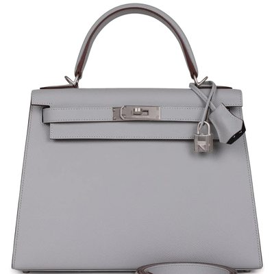 Hermès Kelly Sellier 28 Special Order HSS Verso Blue Glacier / Black Epsom BPHW