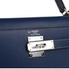 Hermès Kelly Sellier 28 Special Order HSS Verso Blue Indigo with contrast stitching / Gris Perle Epsom PHW