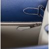 Hermès Kelly Sellier 28 Special Order HSS Verso Blue Indigo with contrast stitching / Gris Perle Epsom PHW