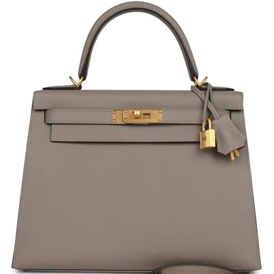 Hermès Kelly Sellier 28 Special Order HSS Verso Gris Asphalt / Rose Pourpre Epsom BGHW