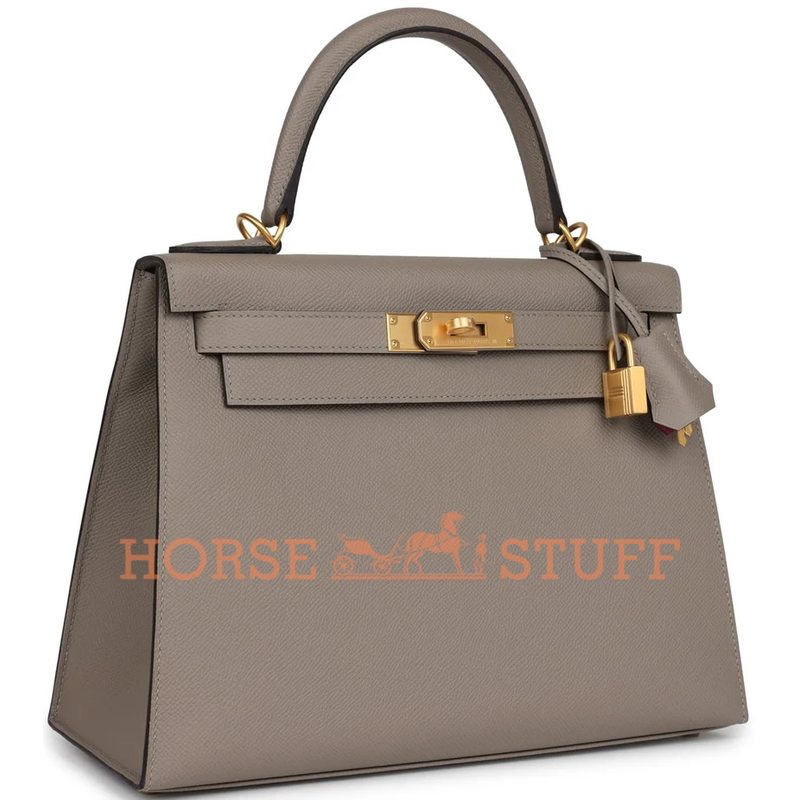 Hermès Kelly Sellier 28 Special Order HSS Verso Gris Asphalt / Rose Pourpre Epsom BGHW