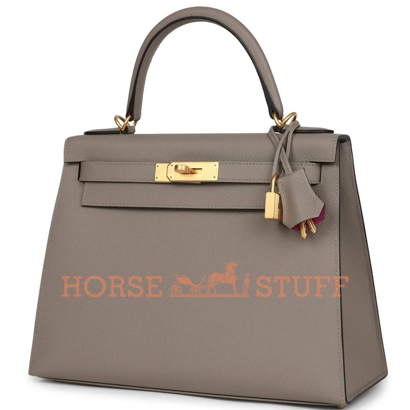 Hermès Kelly Sellier 28 Special Order HSS Verso Gris Asphalt / Rose Pourpre Epsom BGHW