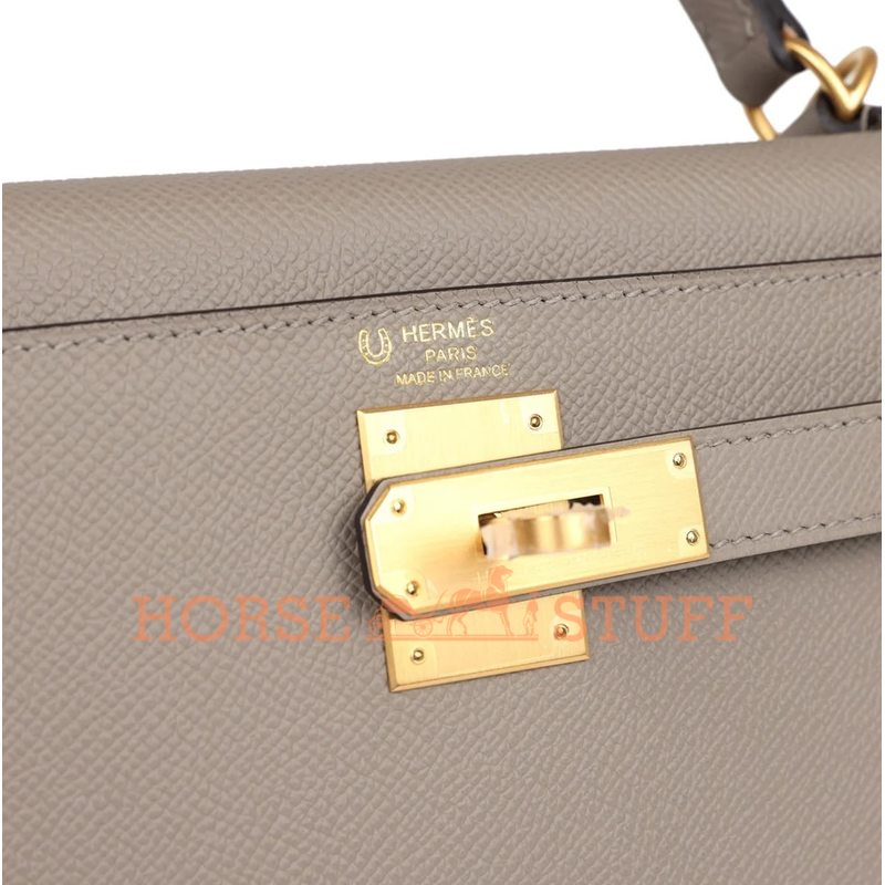 Hermès Kelly Sellier 28 Special Order HSS Verso Gris Asphalt / Rose Pourpre Epsom BGHW