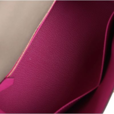 Hermès Kelly Sellier 28 Special Order HSS Verso Gris Asphalt / Rose Pourpre Epsom BGHW