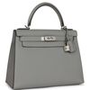 Hermès Kelly Sellier 28 Special Order HSS Verso Gris Mouette / Bordeaux Togo BPHW