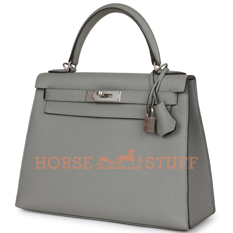 Hermès Kelly Sellier 28 Special Order HSS Verso Gris Mouette / Bordeaux Togo BPHW