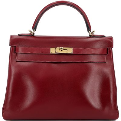 Hermes Kelly Retourne 32 Rouge H Box Calf GHW