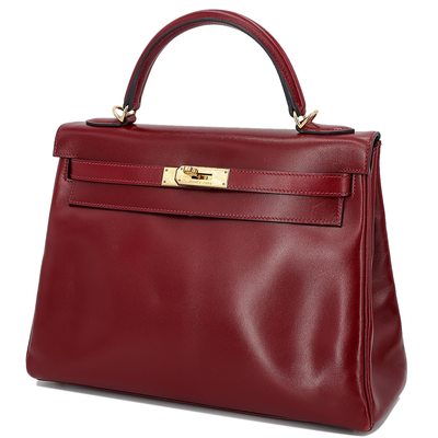 Hermes Kelly Retourne 32 Rouge H Box Calf GHW