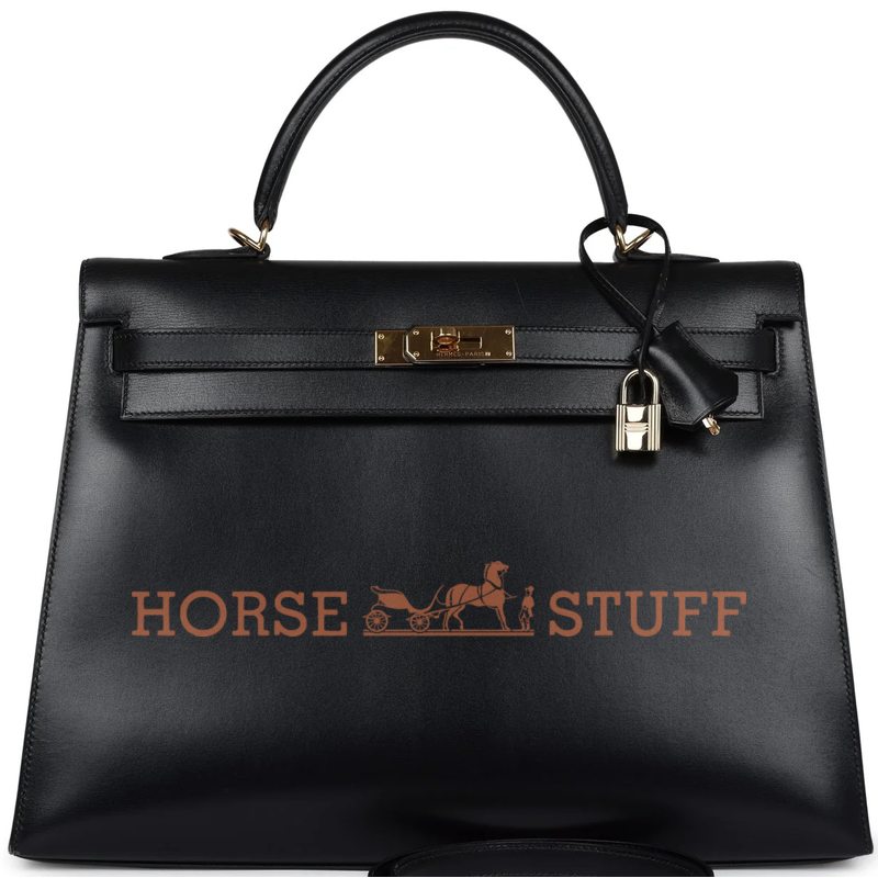 Hermes Kelly Sellier 32 Black Box Calf GHW