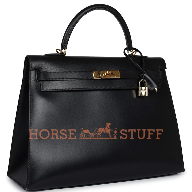 Hermes Kelly Sellier 32 Black Box Calf GHW