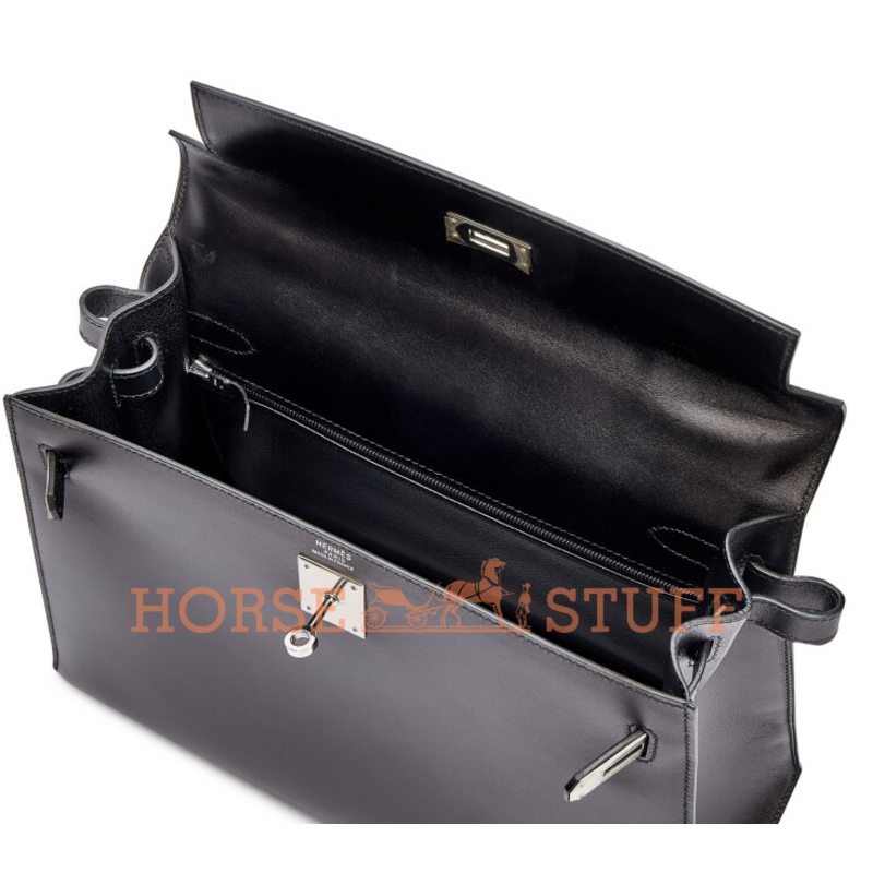 Hermes Kelly Sellier 32 Black Box Calf PHW