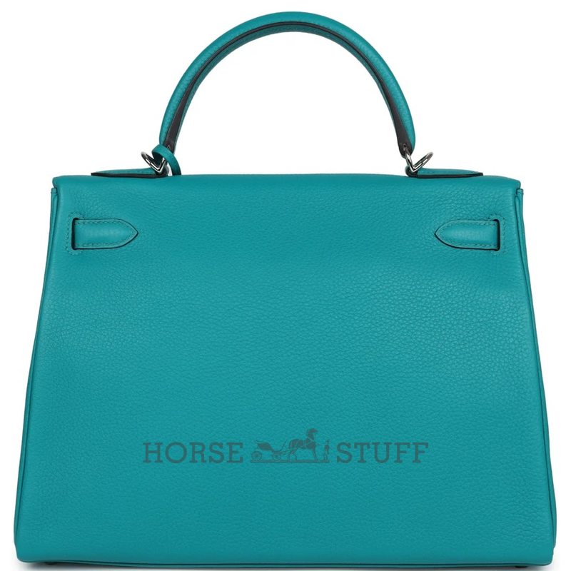 Hermes Kelly Retourne 32 Blue Paon Clemence PHW