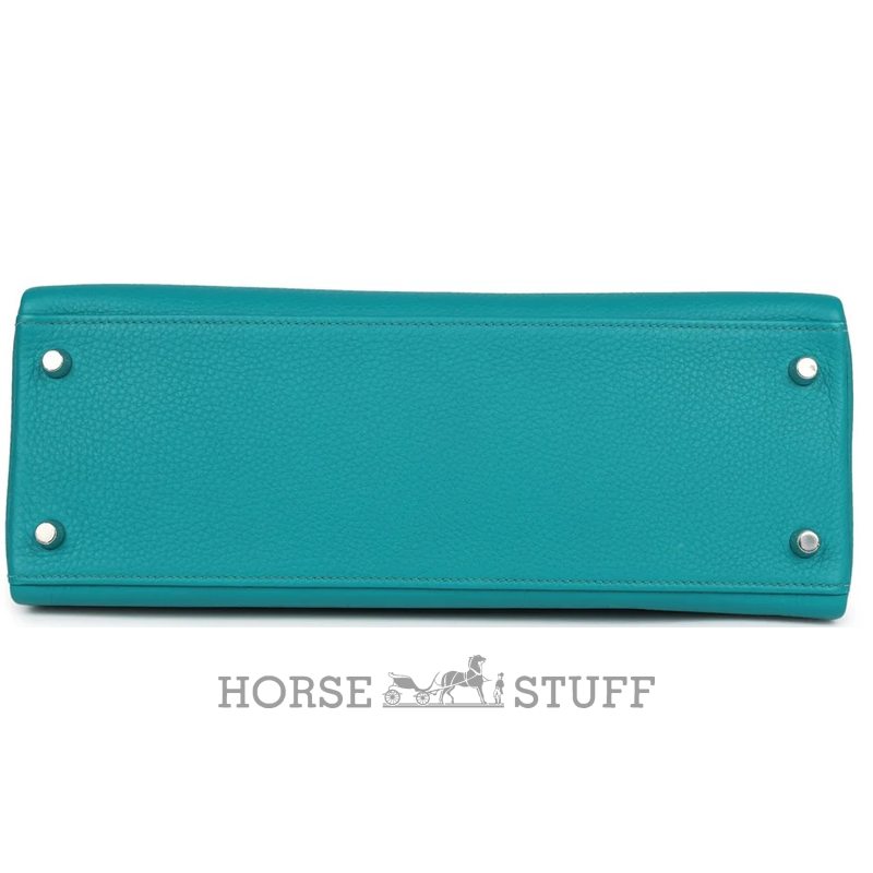 Hermes Kelly Retourne 32 Blue Paon Clemence PHW