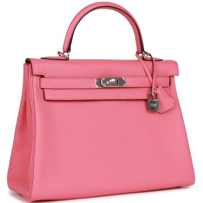 Hermes Kelly Retourne 32 Rose Azalee Clemence PHW