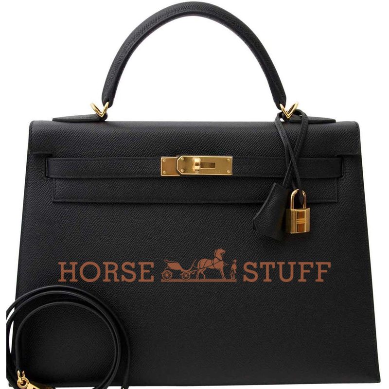 Hermès Kelly Sellier 32 Black Epsom GHW