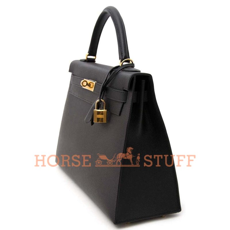 Hermès Kelly Sellier 32 Black Epsom GHW